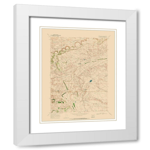 Three Buttes Wyoming Quad - USGS 1968 White Modern Wood Framed Art Print with Double Matting by USGS