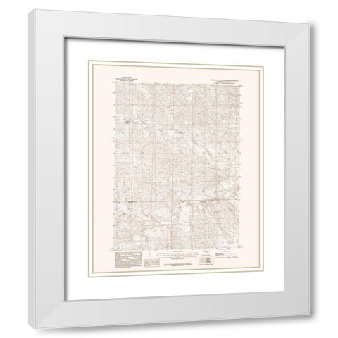 Threemile Creek Reservoir Wyoming Quad - USGS 1984 White Modern Wood Framed Art Print with Double Matting by USGS