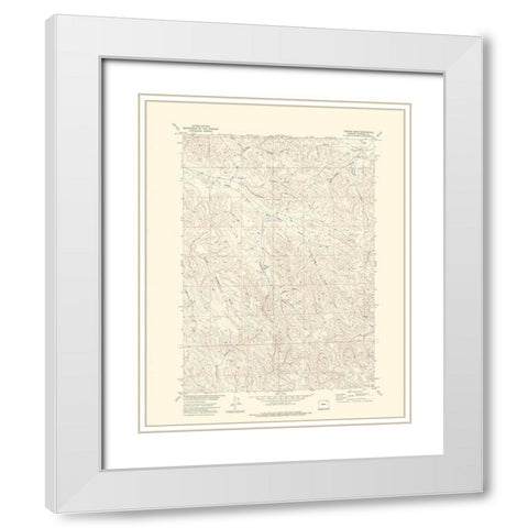 Truman Draw Wyoming Quad - USGS 1971 White Modern Wood Framed Art Print with Double Matting by USGS