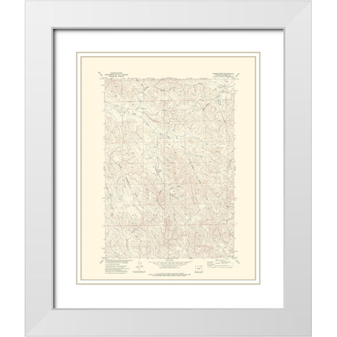 Truman Draw Wyoming Quad - USGS 1971 White Modern Wood Framed Art Print with Double Matting by USGS