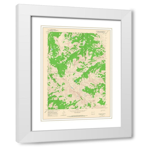 Turquoise Lake Wyoming Quad - USGS 1965 White Modern Wood Framed Art Print with Double Matting by USGS