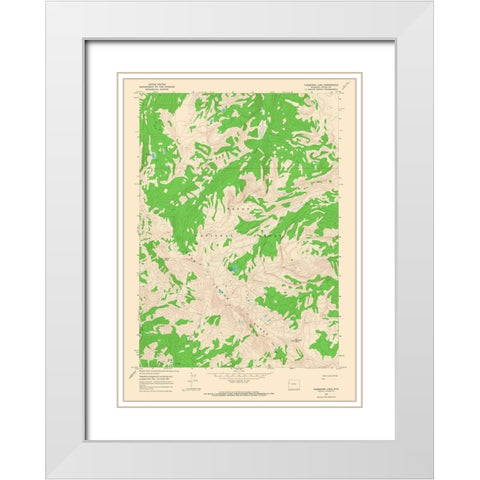 Turquoise Lake Wyoming Quad - USGS 1965 White Modern Wood Framed Art Print with Double Matting by USGS