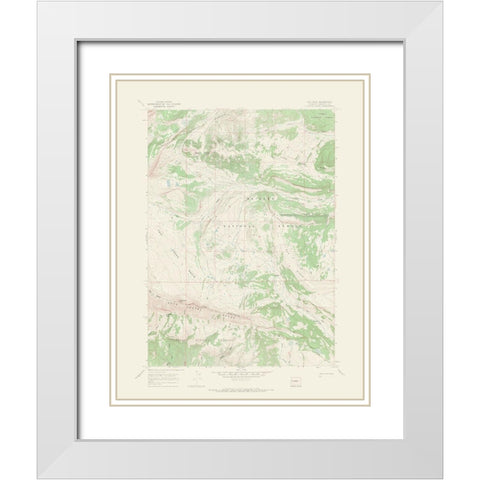 Tosi Peak Wyoming Quad - USGS 1967 White Modern Wood Framed Art Print with Double Matting by USGS