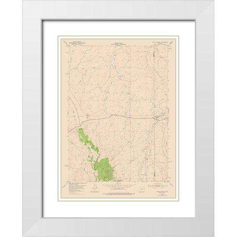 Taylor Ranch Wyoming Quad - USGS 1954 White Modern Wood Framed Art Print with Double Matting by USGS