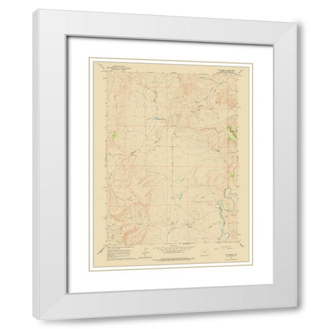 TTT Ranch Wyoming Quad - USGS 1961 White Modern Wood Framed Art Print with Double Matting by USGS