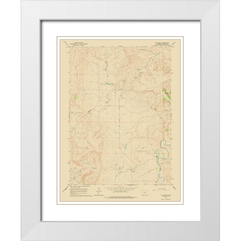 TTT Ranch Wyoming Quad - USGS 1961 White Modern Wood Framed Art Print with Double Matting by USGS