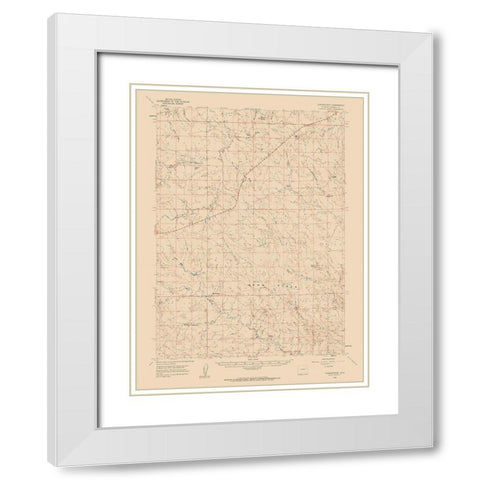 Turnercrest Wyoming Quad - USGS 1960 White Modern Wood Framed Art Print with Double Matting by USGS