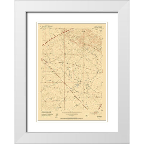 Waltman Wyoming Quad - USGS 1952 White Modern Wood Framed Art Print with Double Matting by USGS