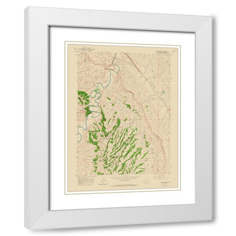 Wall Creek Wyoming Quad - USGS 1961 White Modern Wood Framed Art Print with Double Matting by USGS