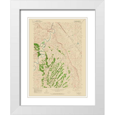 Wall Creek Wyoming Quad - USGS 1961 White Modern Wood Framed Art Print with Double Matting by USGS