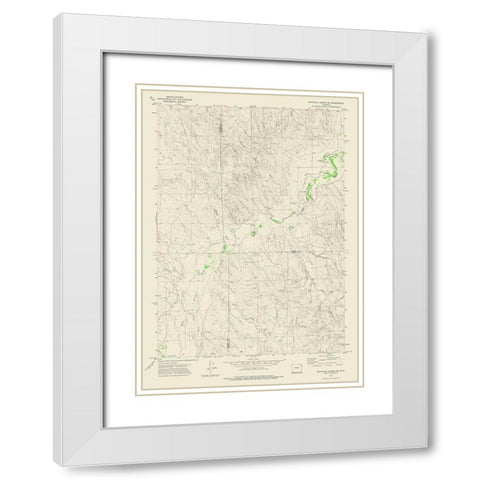 North East Whitetail Creek Wyoming Quad - USGS White Modern Wood Framed Art Print with Double Matting by USGS