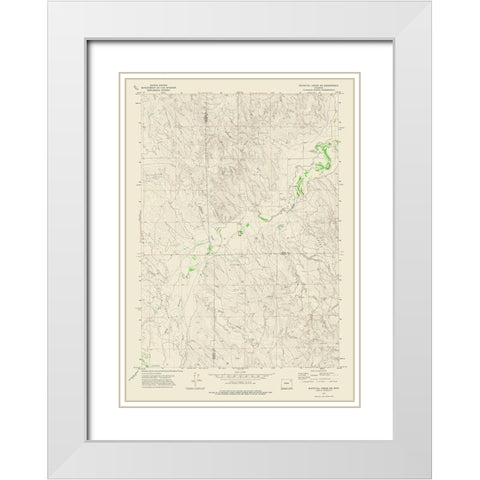 North East Whitetail Creek Wyoming Quad - USGS White Modern Wood Framed Art Print with Double Matting by USGS