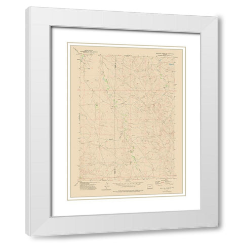 South East Whitetail Creek Wyoming Quad - USGS White Modern Wood Framed Art Print with Double Matting by USGS