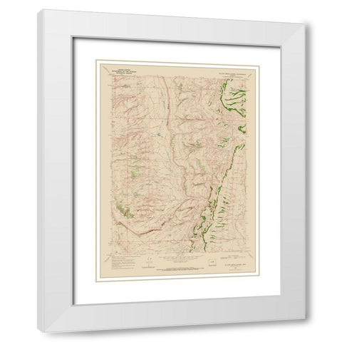 Willow Creek School Wyoming Quad - USGS 1968 White Modern Wood Framed Art Print with Double Matting by USGS