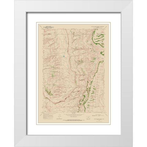 Willow Creek School Wyoming Quad - USGS 1968 White Modern Wood Framed Art Print with Double Matting by USGS