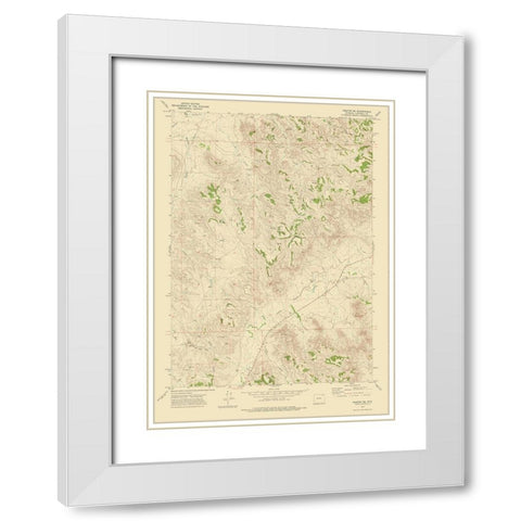 South West Weston Wyoming Quad - USGS 1972 White Modern Wood Framed Art Print with Double Matting by USGS