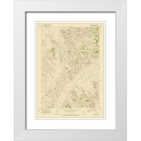 South West Weston Wyoming Quad - USGS 1972 White Modern Wood Framed Art Print with Double Matting by USGS