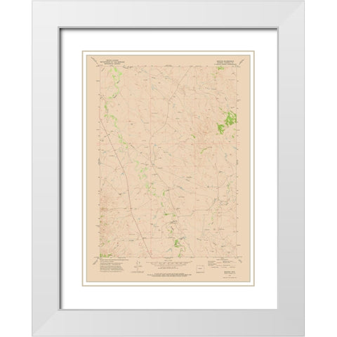 Weston Wyoming Quad - USGS 1972 White Modern Wood Framed Art Print with Double Matting by USGS