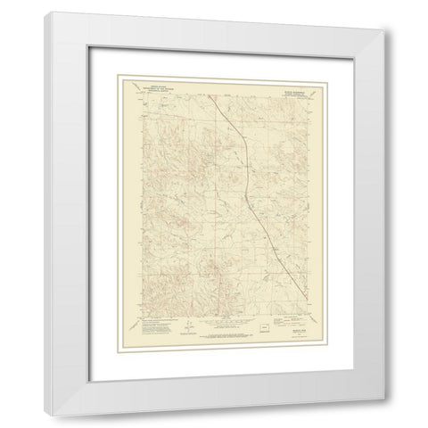 Wildcat Wyoming Quad - USGS 1971 White Modern Wood Framed Art Print with Double Matting by USGS