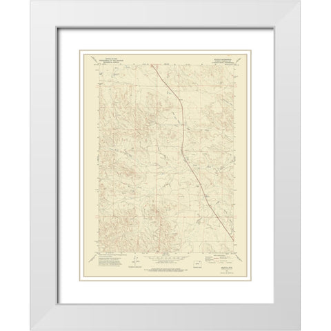 Wildcat Wyoming Quad - USGS 1971 White Modern Wood Framed Art Print with Double Matting by USGS