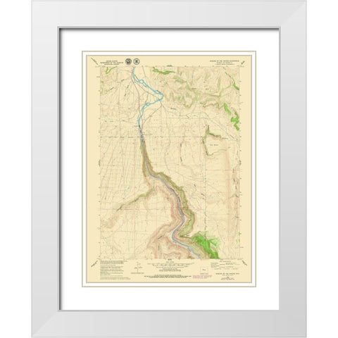 Wedding of The Waters Wyoming Quad - USGS 1960 White Modern Wood Framed Art Print with Double Matting by USGS
