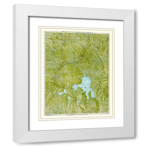 Yellowstone Park - Burlington Route 1898 White Modern Wood Framed Art Print with Double Matting by Poole