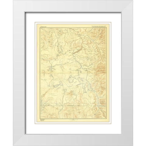 Yellowstone National Park Wyoming - USGS 1885 White Modern Wood Framed Art Print with Double Matting by USGS