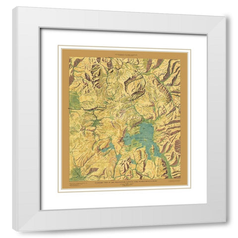 Yellowstone National Park Sheet - USGS 1915 White Modern Wood Framed Art Print with Double Matting by USGS
