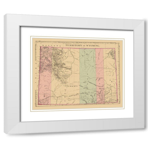 Wyoming - Mitchell 1880 White Modern Wood Framed Art Print with Double Matting by Mitchell
