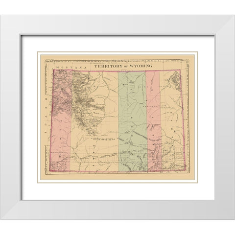 Wyoming - Mitchell 1880 White Modern Wood Framed Art Print with Double Matting by Mitchell