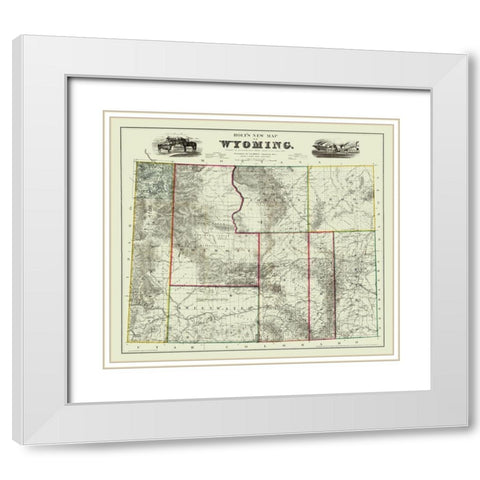 Wyoming - Holt 1883 White Modern Wood Framed Art Print with Double Matting by Holt