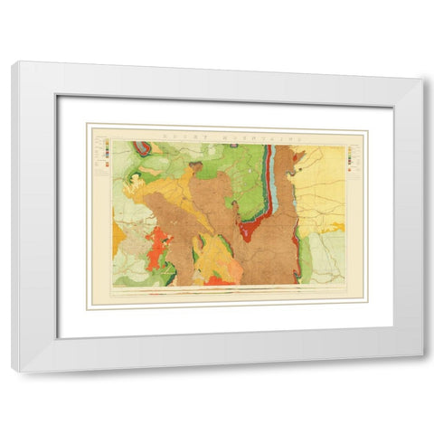Colorado Rocky Mountains Wyoming - King 1876 White Modern Wood Framed Art Print with Double Matting by King
