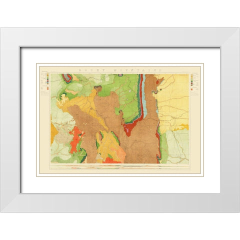 Colorado Rocky Mountains Wyoming - King 1876 White Modern Wood Framed Art Print with Double Matting by King