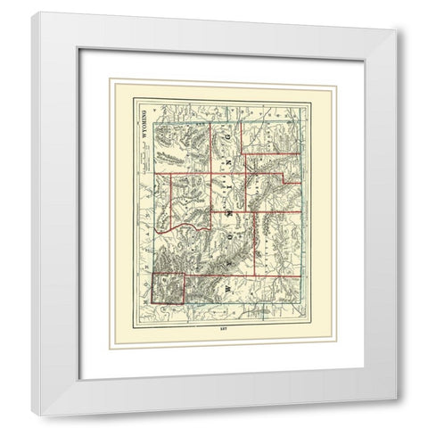 Wyoming - Rathbun 1893 White Modern Wood Framed Art Print with Double Matting by Rathbun