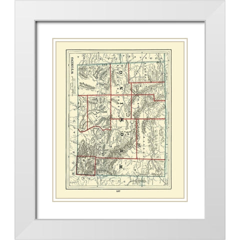 Wyoming - Rathbun 1893 White Modern Wood Framed Art Print with Double Matting by Rathbun