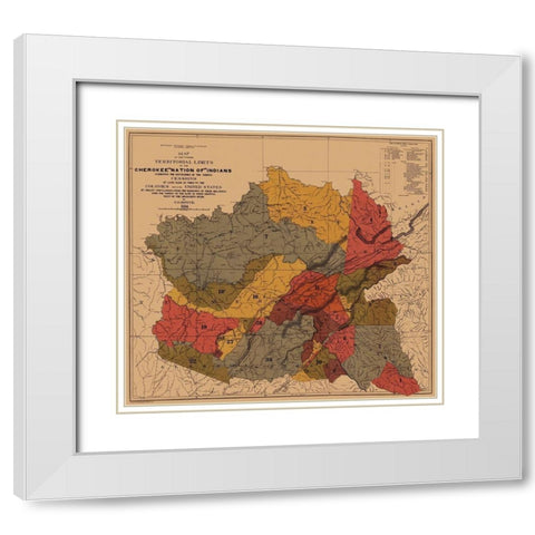 Cherokee Nation of Indians, Colonies, Mississippi White Modern Wood Framed Art Print with Double Matting by Royce