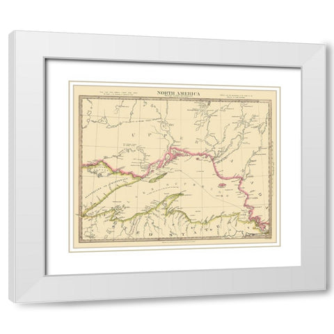 Lake Superior North America - 1832 White Modern Wood Framed Art Print with Double Matting by Baldwin
