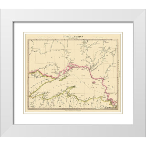 Lake Superior North America - 1832 White Modern Wood Framed Art Print with Double Matting by Baldwin