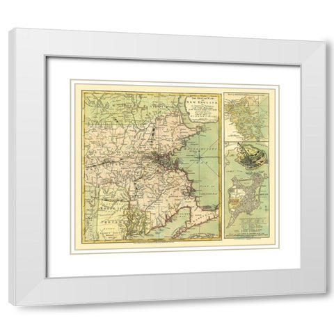 New England Seat of Revolutionary War - 1775 White Modern Wood Framed Art Print with Double Matting by Sayer