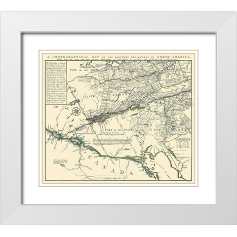 Northern Department of America - Covens 1780 White Modern Wood Framed Art Print with Double Matting by Covens