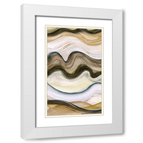 Wavelength I White Modern Wood Framed Art Print with Double Matting by Brey