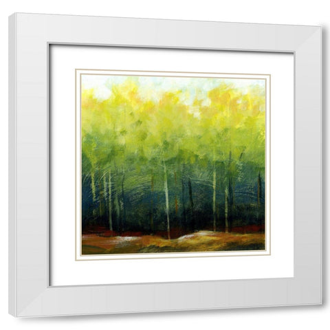 Fall I White Modern Wood Framed Art Print with Double Matting by Brey