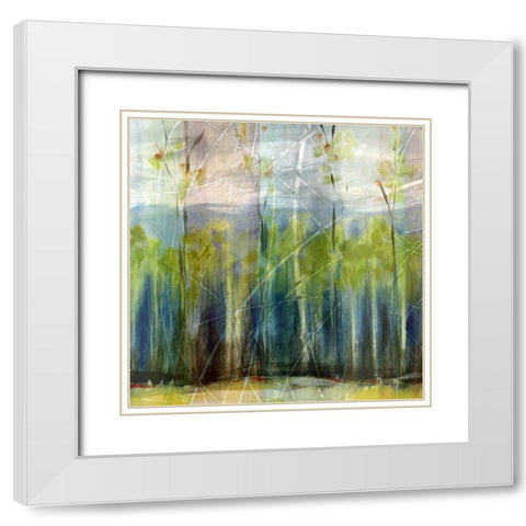 Spring Abstraction White Modern Wood Framed Art Print with Double Matting by Brey