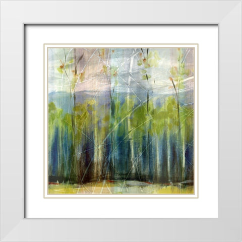 Spring Abstraction White Modern Wood Framed Art Print with Double Matting by Brey