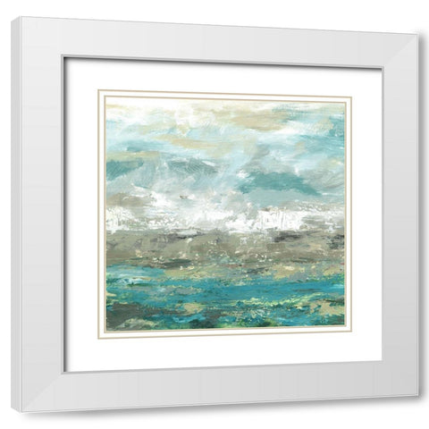 Seaview I White Modern Wood Framed Art Print with Double Matting by Brey
