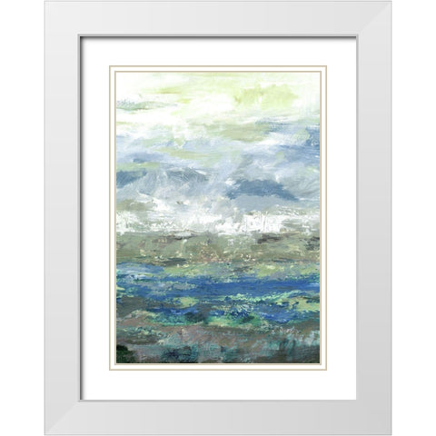 Seaview III White Modern Wood Framed Art Print with Double Matting by Brey