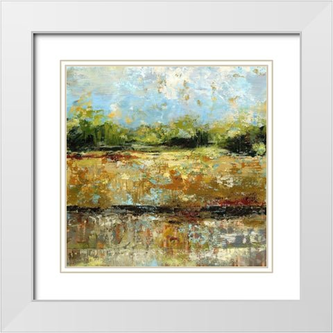 Summerview White Modern Wood Framed Art Print with Double Matting by Brey
