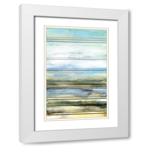 Seaside Panel I White Modern Wood Framed Art Print with Double Matting by Brey