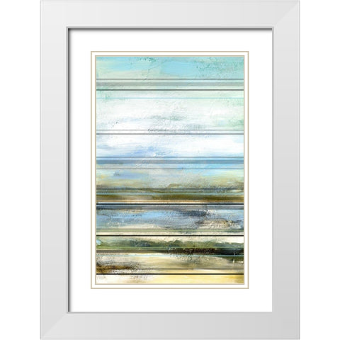 Seaside Panel I White Modern Wood Framed Art Print with Double Matting by Brey