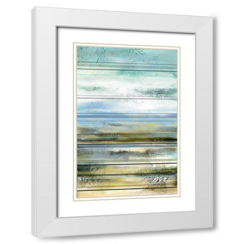 Seaside Panel II White Modern Wood Framed Art Print with Double Matting by Brey
